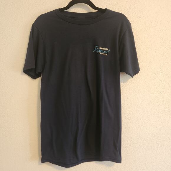 Rip Curl Men's Size Small Surf Company California Black Beach Wave T-Shirt NWT - Picture 2 of 5